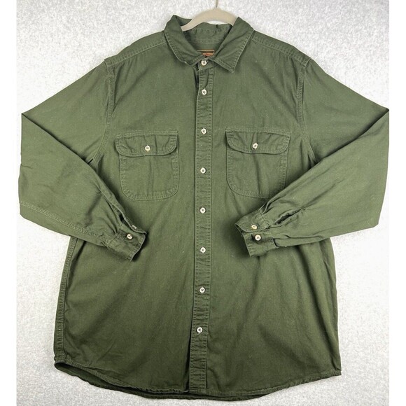 Boulder Creek Utility Shirt Mens XL Tall Green Rugged Button Up Workwear Sturdy - Picture 1 of 14